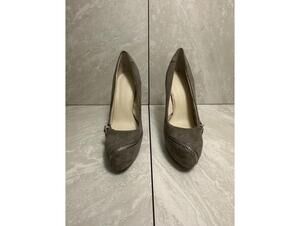 Colin Stuart Y2K grey suede zippered platform stiletto heels Size 8